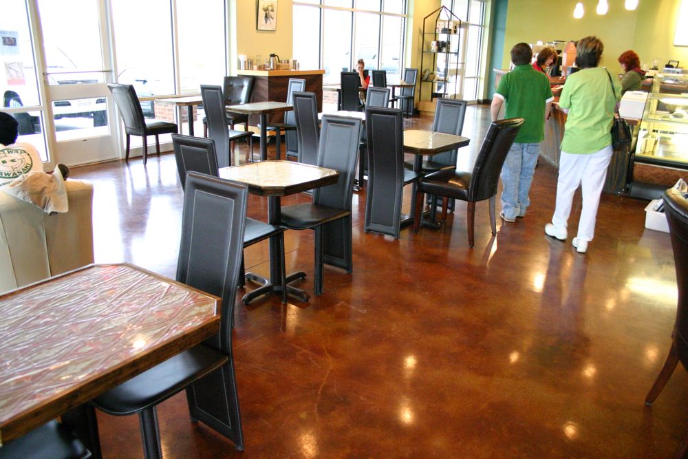 Stained Concrete on a coffee shop floor